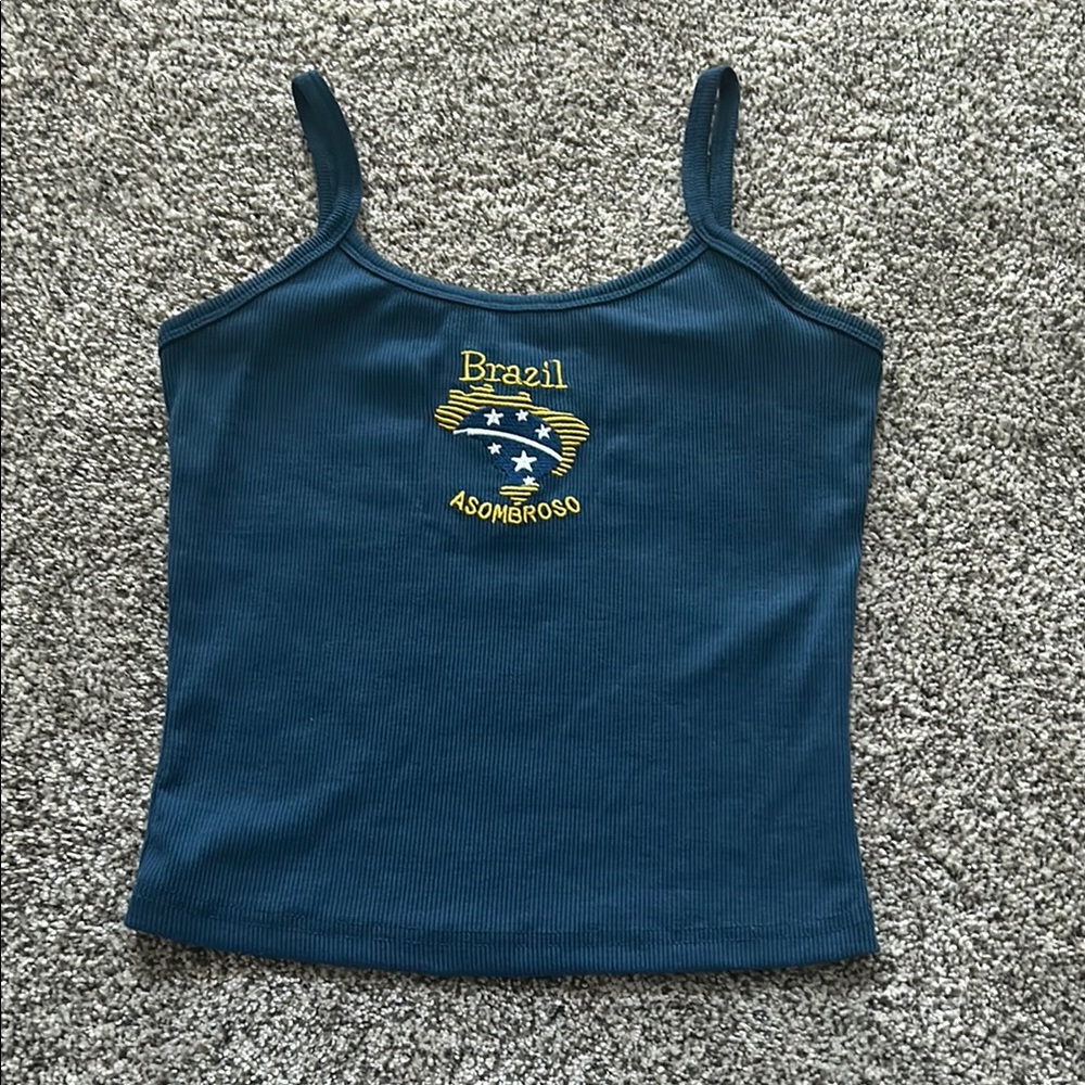 Blue Brazil Tank Top